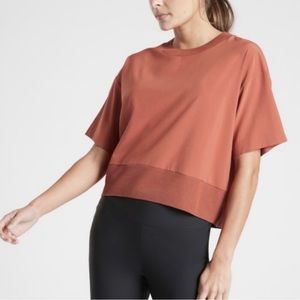 Athleta | Etruscan Red Zephyr Crop Tee | M